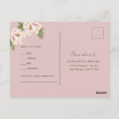 Moderne Retro Blush Peony Floral Wedding RSVP Postkarte (Rückseite)