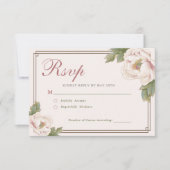 Moderne Retro-Blush Pink Peony Floral Wedding RSVP (Vorderseite)