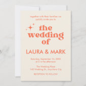 Moderne Retro Bold & Chic Wedding Einladung (Vorderseite)