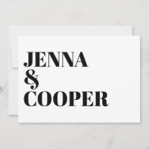Moderne Retro Bold Typografie Black & White Weddin