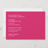 Moderne Retro Bold Typografie Magenta Wedding Einladung (Rückseite)