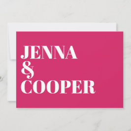Moderne Retro Bold Typografie Magenta Wedding Einladung