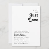 Moderne Retro-Briefing Nichts Extravagantes Hochze Einladung (Vorderseite)