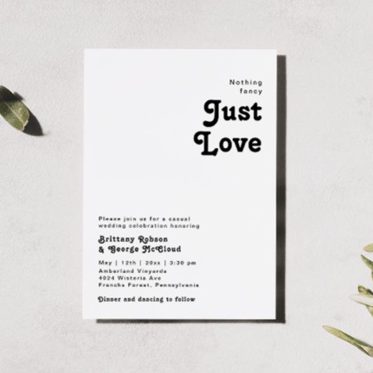 Moderne Retro-Briefing Nichts Extravagantes Hochze Einladung