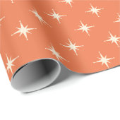 Moderne Retro-Bright-Orange-Atomära aus der Mitte  Geschenkpapier (Rolleneckpunkt)