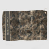 Moderne Retro Camouflage Golfer Mit Monogramm Name Golfhandtuch (Horizontal)