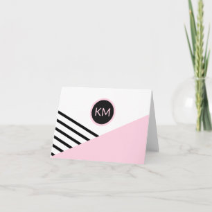 Moderne Retro Chic Monogram Logo Note Card