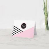 Moderne Retro Chic Monogram Logo Note Card (Vorderseite)