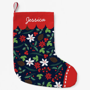 Moderne Retro Chic-Muster-Feiertage personalisiert Kleiner Weihnachtsstrumpf
