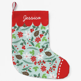 Moderne Retro Chic-Muster-Feiertage personalisiert Kleiner Weihnachtsstrumpf