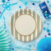 Moderne Retro-Chili-Limette-Streifen Pappteller (Party)