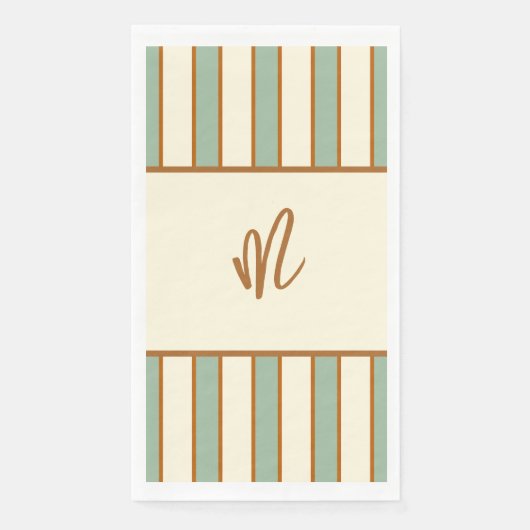 Moderne Retro Chili Limette Streifenmuster Serviette (Vorderseite)