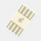 Moderne Retro Chili Limette Streifenmuster Serviette (Ecke)
