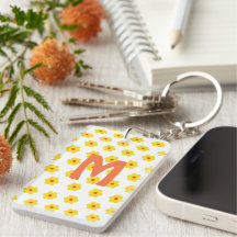 Moderne Retro Daisies in Monogramm