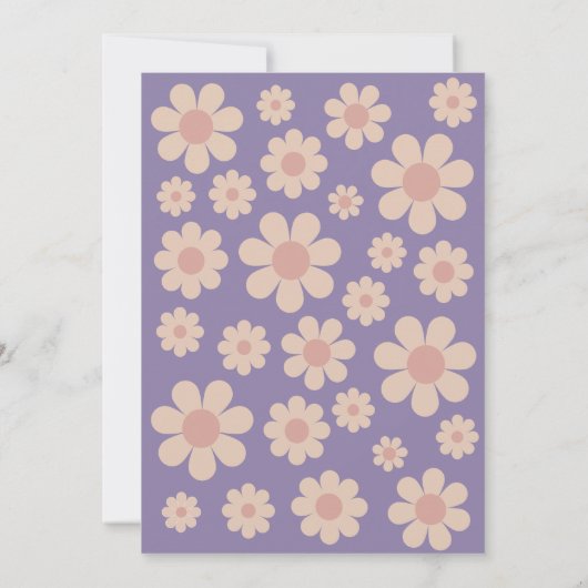 Moderne Retro Daisy Wedding Save The Date (Rückseite)