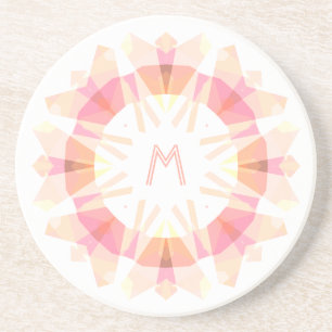 Moderne Retro-Deco-Monogramm Anfangsbuchstabe Rosa Getränkeuntersetzer