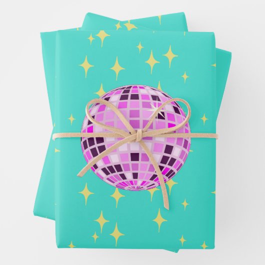 Moderne Retro Disco Geschenkpapier Set (Beispiel)