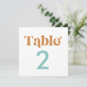 Moderne Retro doppelseitige Tischnummern (Stehend Vorderseite)