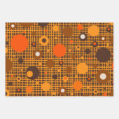 Moderne Retro Dots Muster braun orange Geschenkpapier Set (Vorderseite 3)