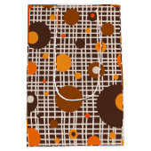 Moderne Retro Dots Muster braun orange Mittlere Geschenktüte (Rückseite)