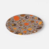 Moderne Retro Dots Muster braun orange Pappteller (Schrägansicht)