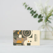 Moderne Retro Earth Tone Geometric Business Card Visitenkarte (Stehend Vorderseite)