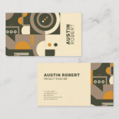 Moderne Retro Earth Tone Geometric Business Card Visitenkarte (Vorne/Hinten)