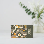 Moderne Retro Earth Tone Geometric Business Card Visitenkarte (Stehend Vorderseite)