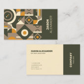 Moderne Retro Earth Tone Geometric Business Card Visitenkarte (Vorne/Hinten)