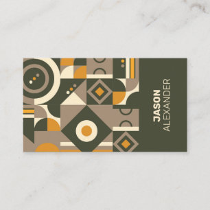 Moderne Retro Earth Tone Geometric Business Card Visitenkarte