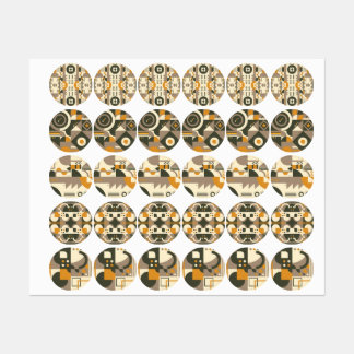 Moderne Retro Earth Tone Geometric Sticker