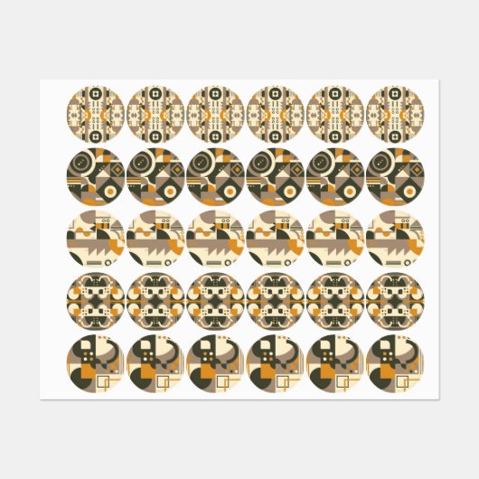 Moderne Retro Earth Tone Geometric Sticker (Blatt)