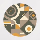 Moderne Retro Earth Tone Geometric Sticker (Design 2)