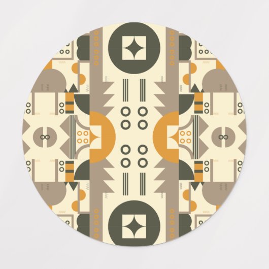 Moderne Retro Earth Tone Geometric Sticker (Design 1)