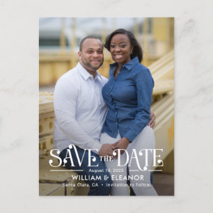 Moderne Retro-Editierbare Save the Date-Postkarte Postkarte