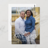 Moderne Retro-Editierbare Save the Date-Postkarte Postkarte (Vorne/Hinten)