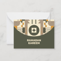 Moderne Retro-Erdfarbene Geometrische Eid-Notizkar