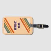 Moderne Retro-Erdfarbene Streifen Gepäckanhänger (Vorderseite (Horizontal))