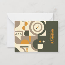 Moderne Retro-Erdfarbige Geometrische Eid-Notizkar