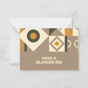 Moderne Retro-Erdtöne-Geometrie-Eid-Grußkarten Mitteilungskarte