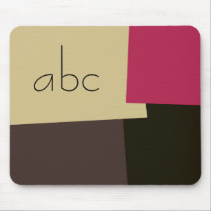 Moderne Retro-Farb-Geometrie-Muster-Monogramm #2 Mousepad
