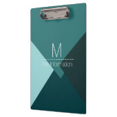 Moderne Retro-Farb-Geometrie-Muster-Monogramm #7 Klemmbrett (Links)
