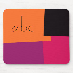 Moderne Retro-Farb-Geometrie-Muster-Monogramm #9 Mousepad