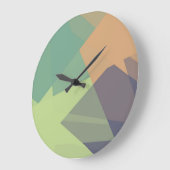 Moderne Retro-Farben Geometric #17 Große Wanduhr (Winkel)