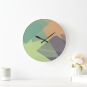 Moderne Retro-Farben Geometric #17 Große Wanduhr (Zuhause)