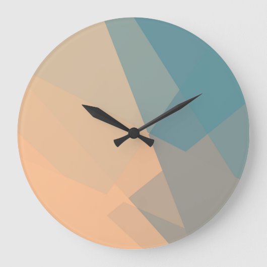 Moderne Retro-Farben Geometric #20 Große Wanduhr (Vorderseite)