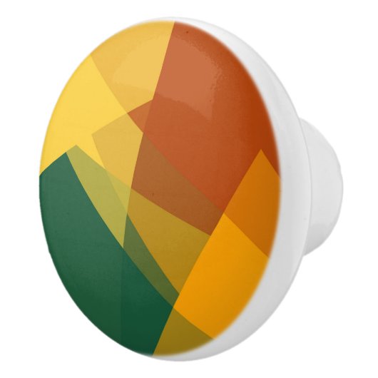 Moderne Retro-Farben Geometric #20 Keramikknauf (Rechts)