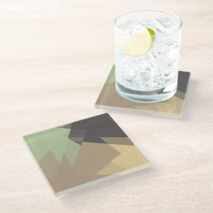 Moderne Retro-Farben Geometric #30 Glasuntersetzer