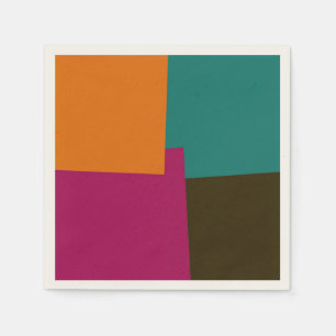 Moderne Retro-Farben Geometric #33 Serviette