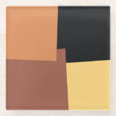 Moderne Retro-Farben Geometric #35 Glasuntersetzer (Vorderseite)